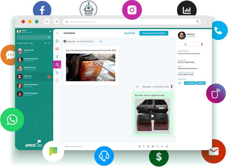 Receba e responda as mensagens